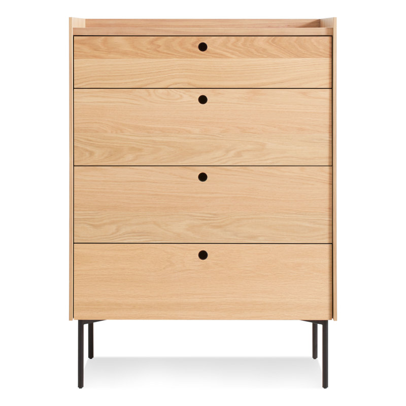 Peek 34'' W 4 - Drawer Dresser, White Oak