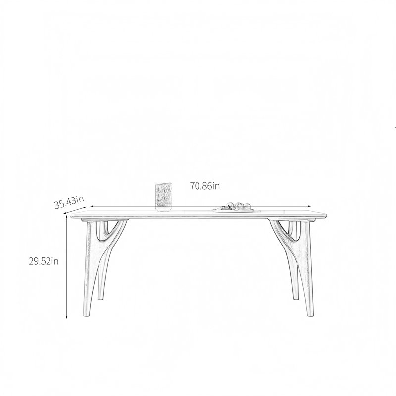 Table de salle à manger Harmany, H 29,52 po x L 70,86 po x l 35,43 po