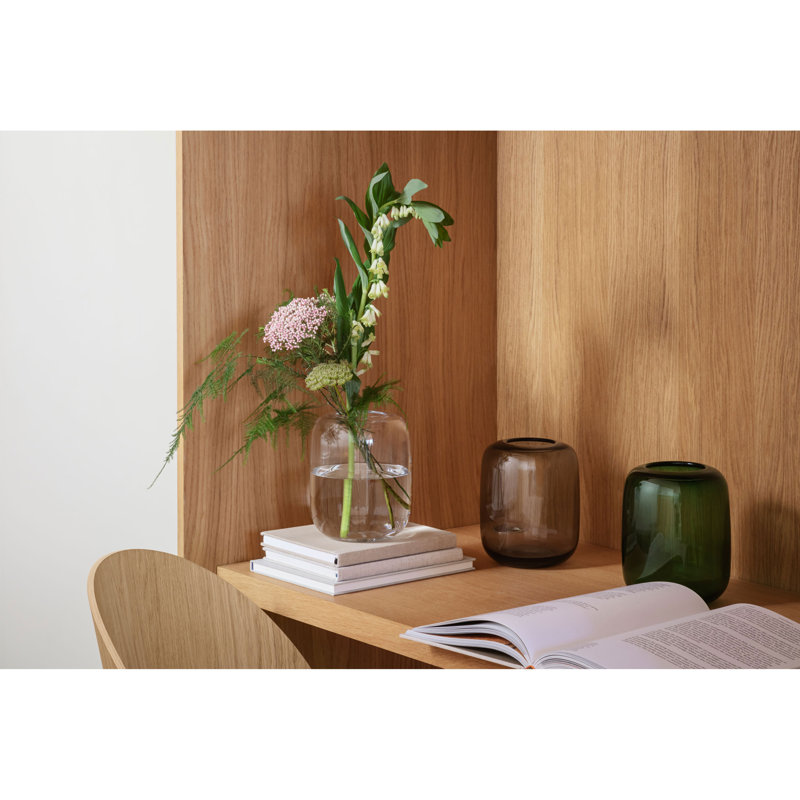 Glass Table Vase, 16.5cm H x 14cm W x 14cm D, Transparent