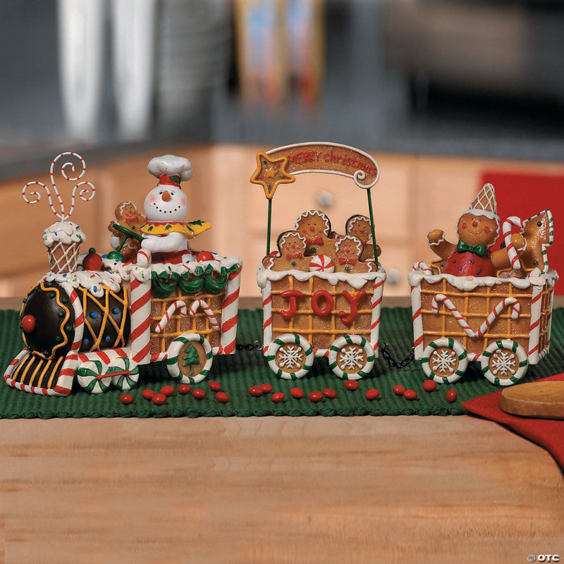 Décoration de table de Noël 12 1/2 x 5 pouces The Gingerbread Express