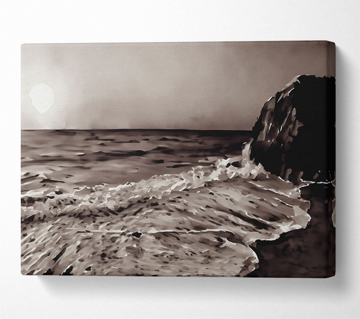 House of Hampton Chocolate Ocean Sun - Wrapped Canvas Art Prints ...