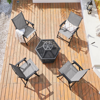 Foldable Outdoor Patio Dining Armchair