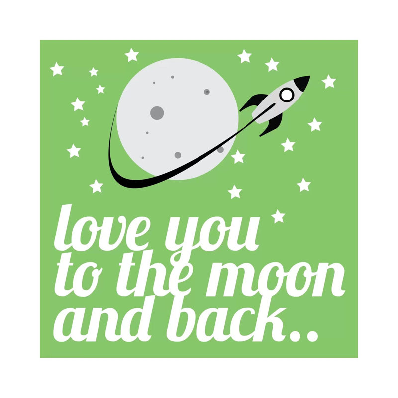 Love You To The Moon & Back by 5by5collective - Wrapped Canvas Print, 66.04 cm H x 66.04 cm W