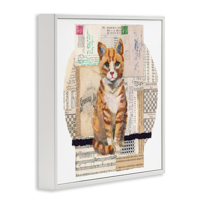Orange Cat Collage Framed Giclee Art by Nancy Overton