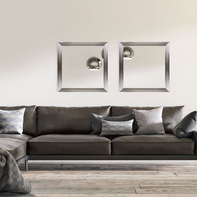 Raven Plastic Flat Leaning Mirror, Nickel
