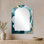 Miroir mural décoratif botanique - Radiant Symphony of Peony on Emerald, impression sur métal