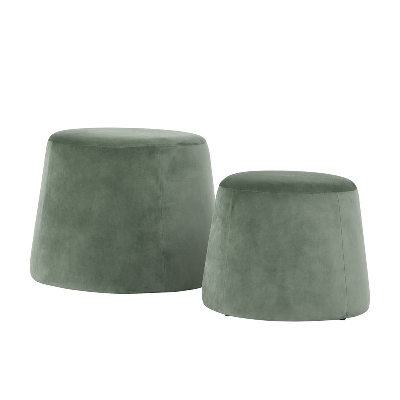 Nico Round Standard Ottoman, Green