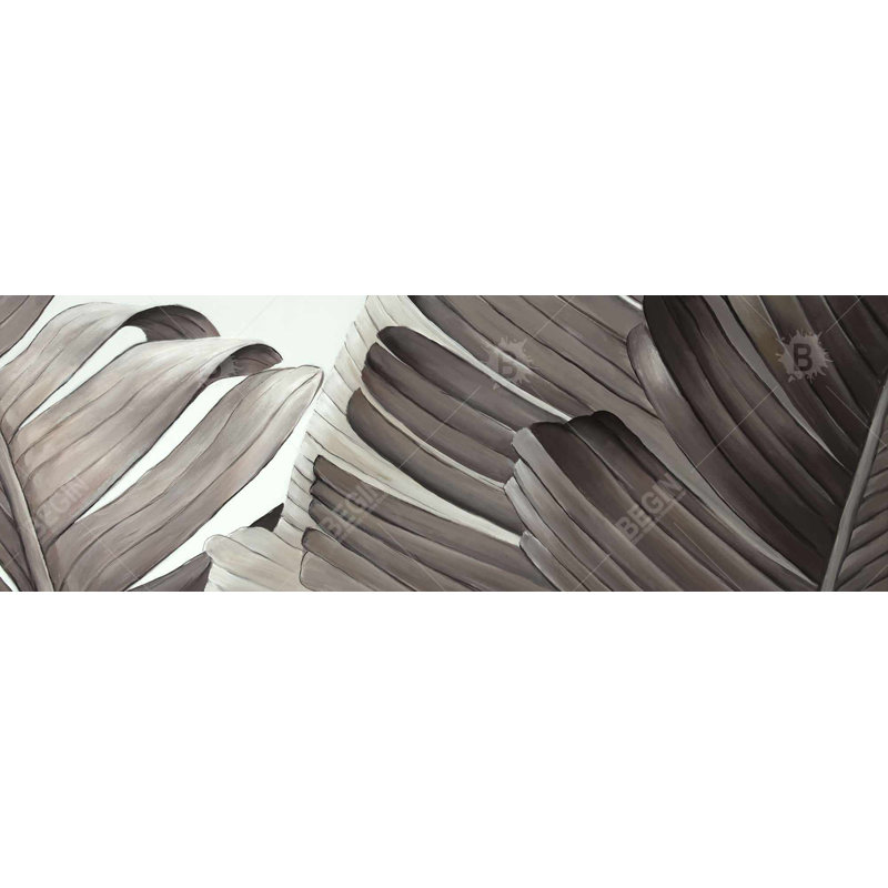 " Grayscale Tropical Leaves "