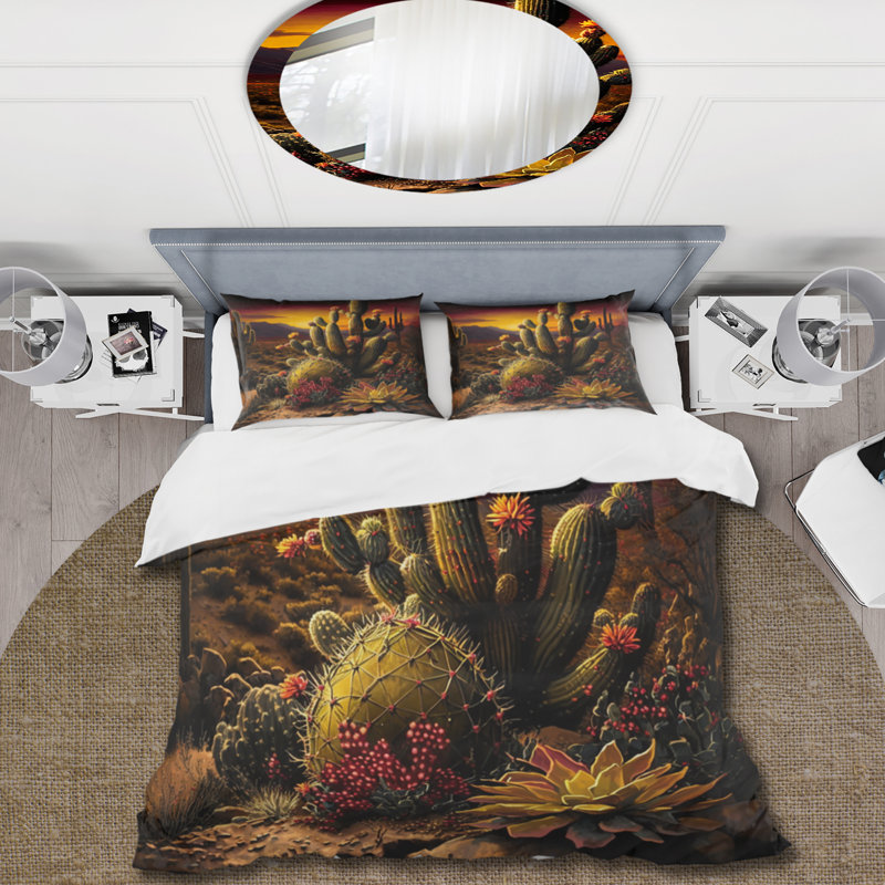 Ensemble de housse de couette en microfibre / polyester Cactus In Desert II Bedding