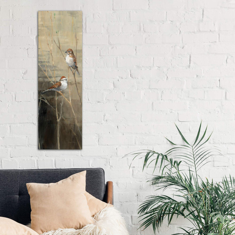 Sparrows At Dusk Ii by Avery Tillmon - Wrapped Canvas Panoramic Painting, 152.4 cm H x 50.8 cm W x 3.175 cm D