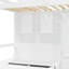 Lit superposé simple avec tiroirs, garde-robe, tablettes de rangement et lit hydraulique-768173333