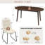 Ensemble de table de salle à manger 63 po, table de cuisine moderne en bois avec 4 chaises rembourrées, ensemble de table 5 pièces pour la salle à manger, appartement-1302558605-1302558604