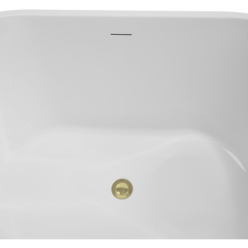 Baignoire autoportante 54 po avec drain interne Streamline, Laiton poli
