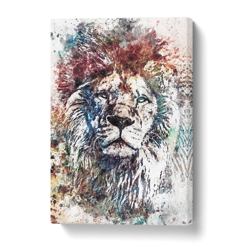 Lion Abstract - Wrapped Canvas Painting, 91.4 cm H x 61 cm W
