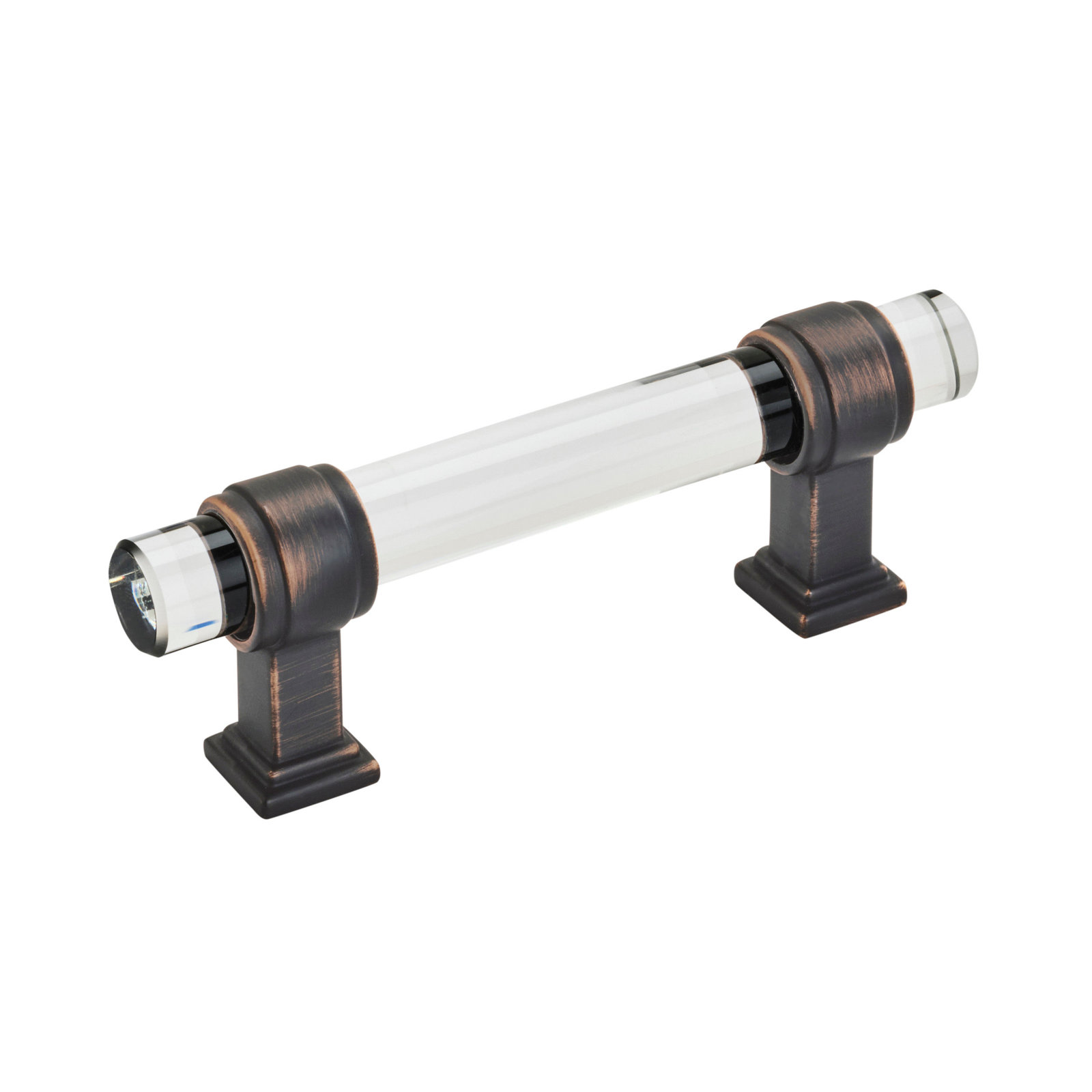 Amerock Glacio Bar Pull, 3", Clear/Oil-Rubbed Bronze