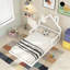 Lit simple en bois avec tête de lit en forme de maison-1276455417