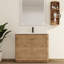 Ensemble de meuble-lavabo simple 40 po avec plateau en céramique Ornar, meuble-lavabo simple autoportant avec lavabo en céramique et support de rangement de 12 po-1971439304