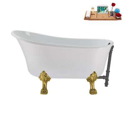 51.2'' x 25.6'' Soaking Acrylic Bathtub