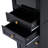 63" Tall Bathroom Storage Cabinet With Glass Doors, Free-Standing, Two Drawers, And Adjustable Shelves, MDF Board, Painted Black - Perfect For Displaying Your Favorite Items-725327415