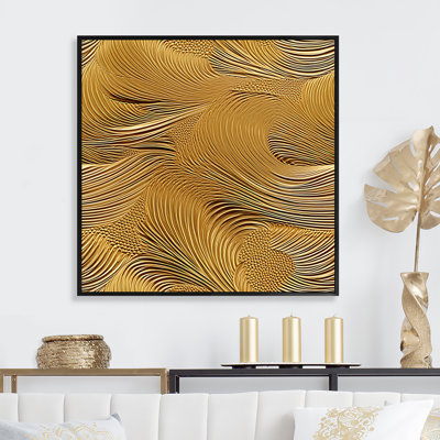 Golden Feathers Serenity II - Plumes, art mural
