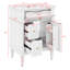 Meuble-lavabo 24 po avec lavabo, petit meuble-lavabo simple avec 2 tiroirs, tiroir rabattable, tablette de porte, tablette réglable-1785936735