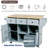 Kitchen Island With Drop-leaf Countertop, 5 Wheels, Storage Cabinet, Open Shelves And 3 Drawers-106952074