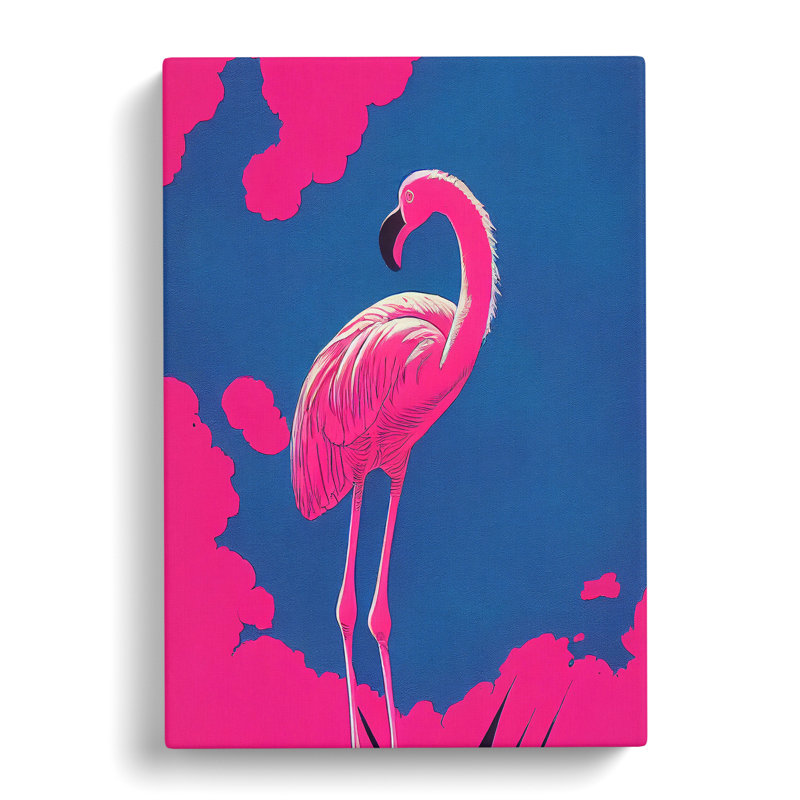 Resting Flamingo - Wall Art, Wrapped Canvas, 50cm H x 35cm W