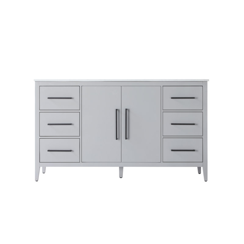 60 Inch Single Bathroom Vanity, Gray