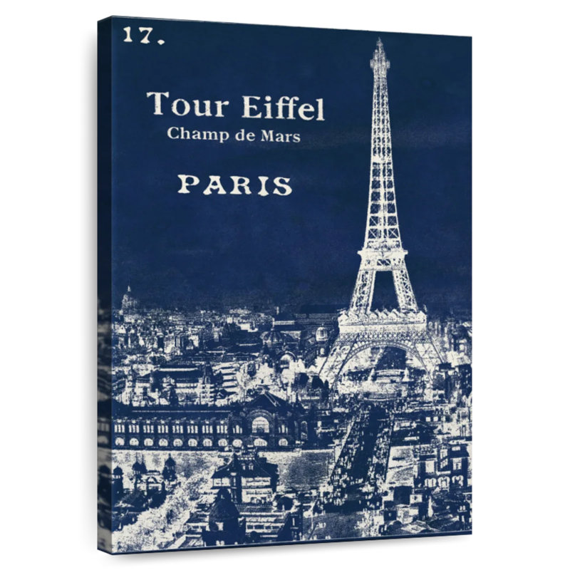 Lilie Blueprint Eiffel Tower, 39" H x 26" W