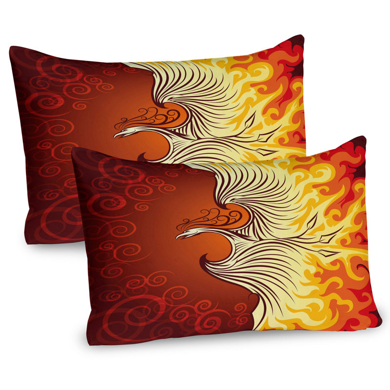 Ensemble de 2 taies décoratives orange Ambesonne, H 20 po x l 26 po