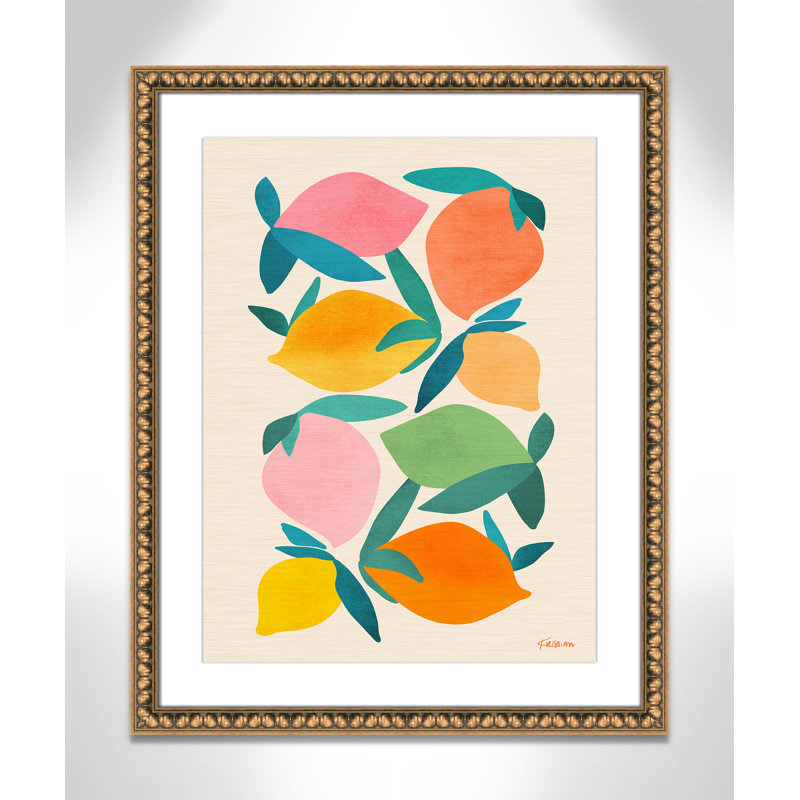 Imprimé «Wild Mango» par Gallagher, Imprimé mat, Perles de feuilles dorées, 24.5'' W x 30.5'' H