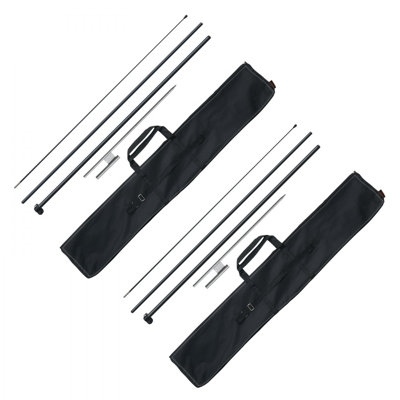 Feather Flag Pole Kit 2 Packs Swooper Flag Pole 12.7 ft with Ground Stakes