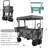 Extra Large Collapsible Wagon W/removable Canopy, 250lbs Foldable Garden Cart W/rear Storage, Big Wheel&adjustable Handles-100706636