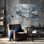 Winter Winter Wall Decor - Swan Winter Landscape, art mural sur toile pour le salon