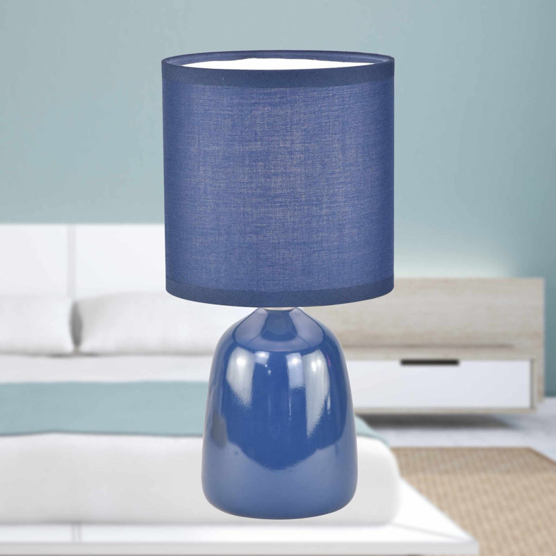 Mellisha Ceramic Table Lamp, Navy Blue Glaze, Blue