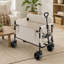 Le chariot pliable se transforme en banc pour une charge de 550 lb et un chariot utilitaire de 220 L pour le camp