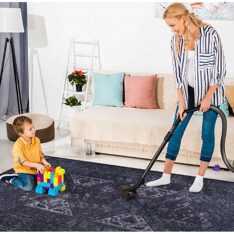 Tapis lavable noir et gris 4 pi x 6 pi, Rectangle 6 pi x 4 pi