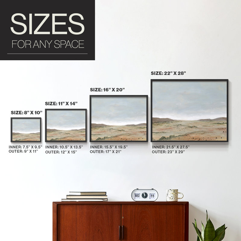 Arid Vista II -Framed Print - Restickable, Black, 16" H x 20" W