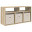 Unfinished TV Stand for TVs up to 42" with Fireplace Included-843836201-842465784