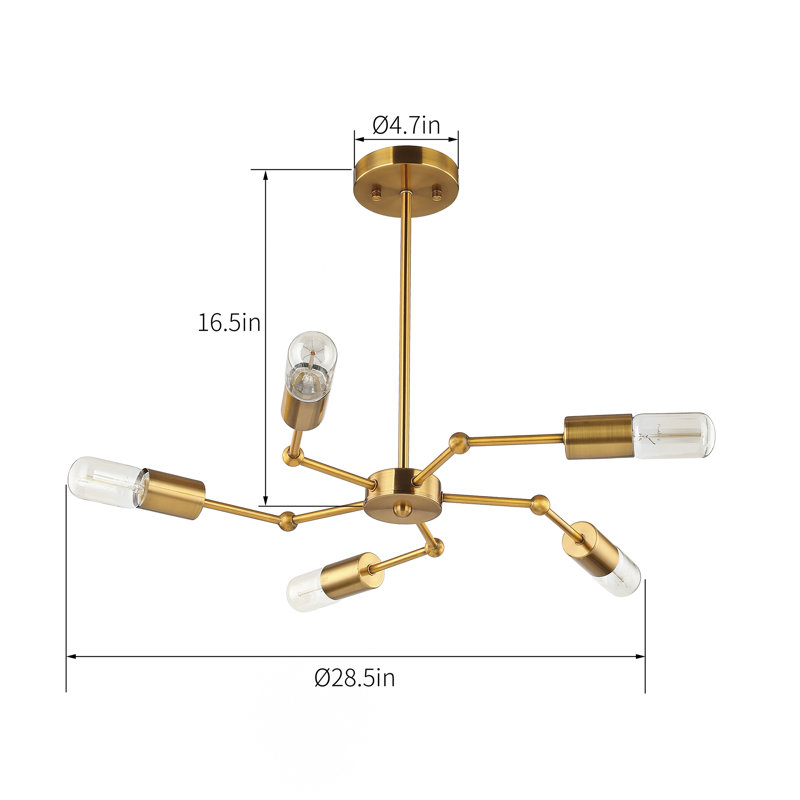 Lustre linéaire moderne à 5 lumières Camarri