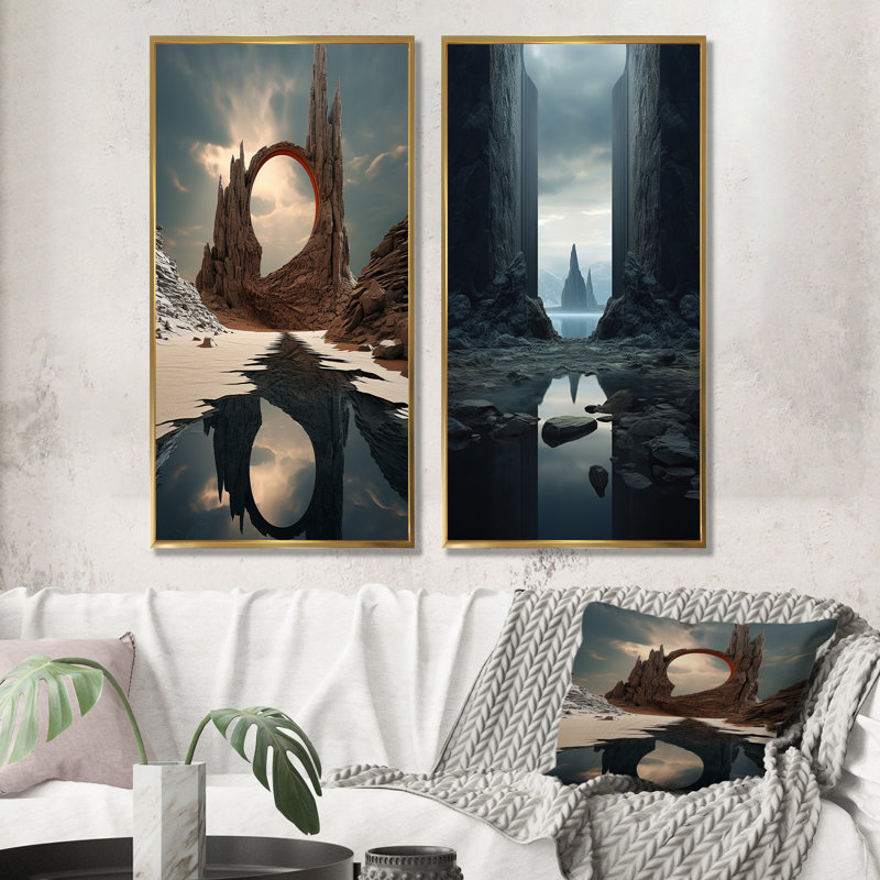 «Mind Blowing», ensemble de salon Wall Art, H 28 po x l 25 po, Encadrement doré