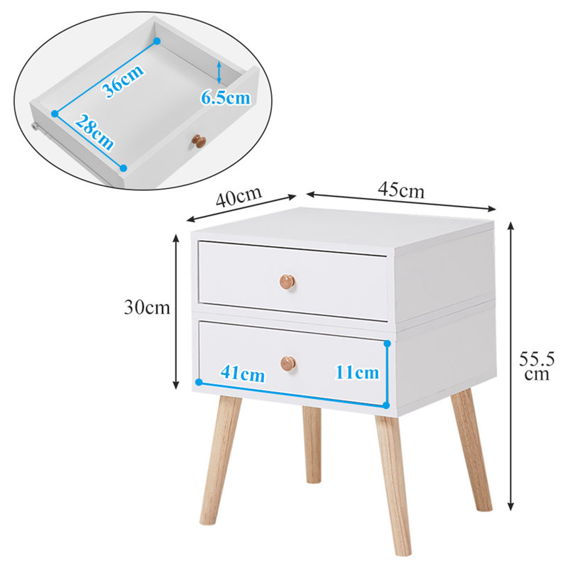 Buchanan 45cm W Bedside Table