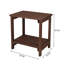 Table d'appoint rectangulaire en bois - 19,8 x 14 x 19,8 po - Bois massif - 1 pièce - Table d'appoint - Brun clair - Rangement compact pour n'importe quelle pièce