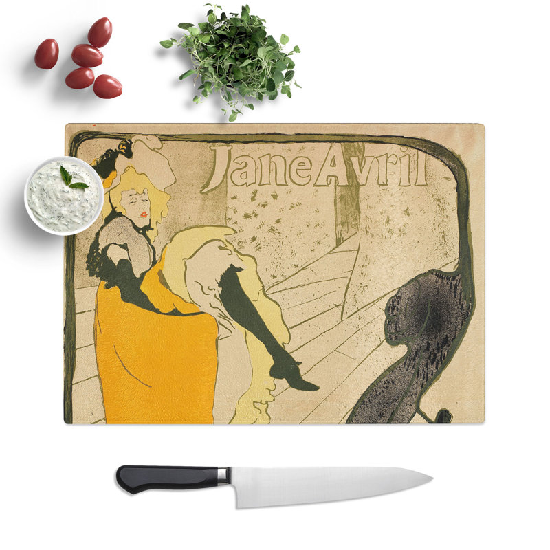 Jane Avril Vol.2 by Henri De Toulouse-Lautrec Chopping Board, 0.4cm H x 20cm W x 28.5cm L