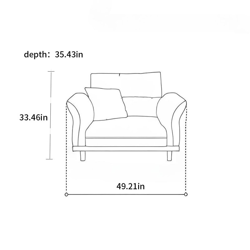 Retro high back simple log style fabric sofa