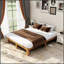 Structure de lit plateforme en bois avec support de lattes en bois robuste, aucun sommier requis, assemblage facile pour plus de confort et de style