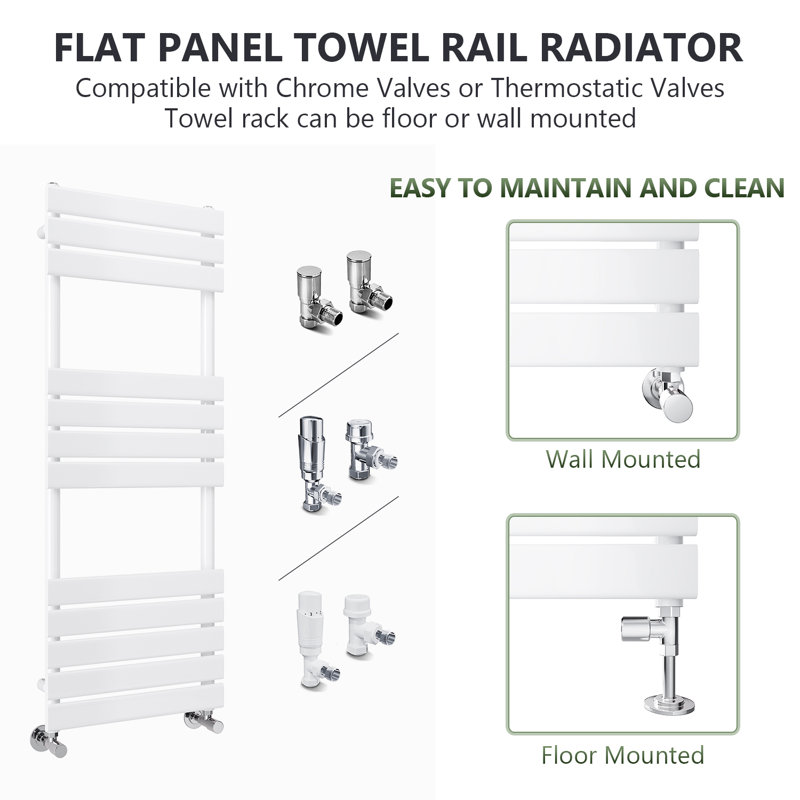 Bertino 9 Wall Towel Rack, White