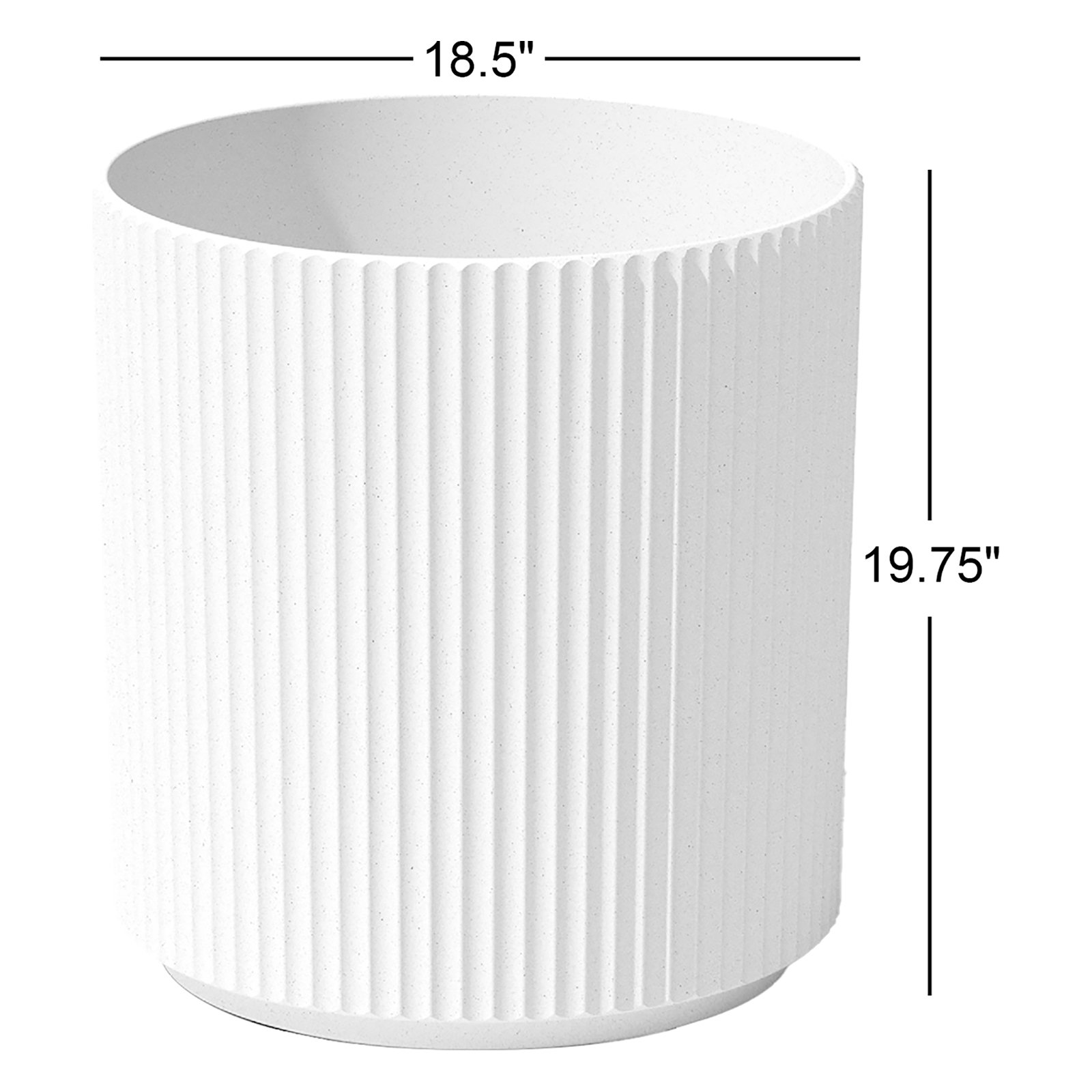 Demi Series 19" Pot Planter, 2, White, 19.75" H x 18.5" W x 18.5" D