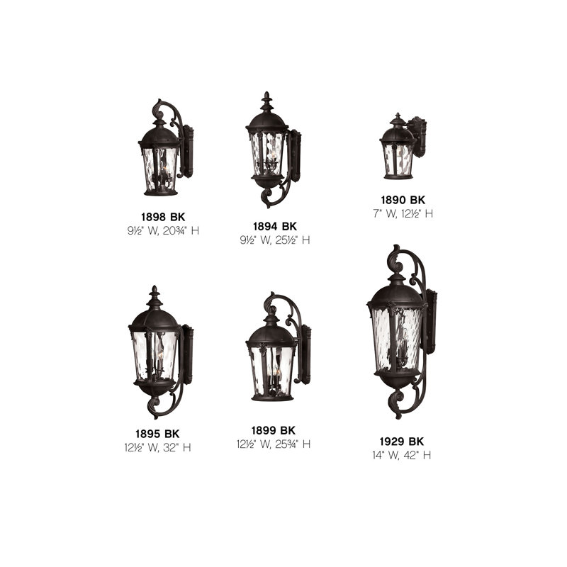 Windsor 3-Light Outdoor Wall Lantern, 40W Max Candelabra, 25.8" H x 12.5" W