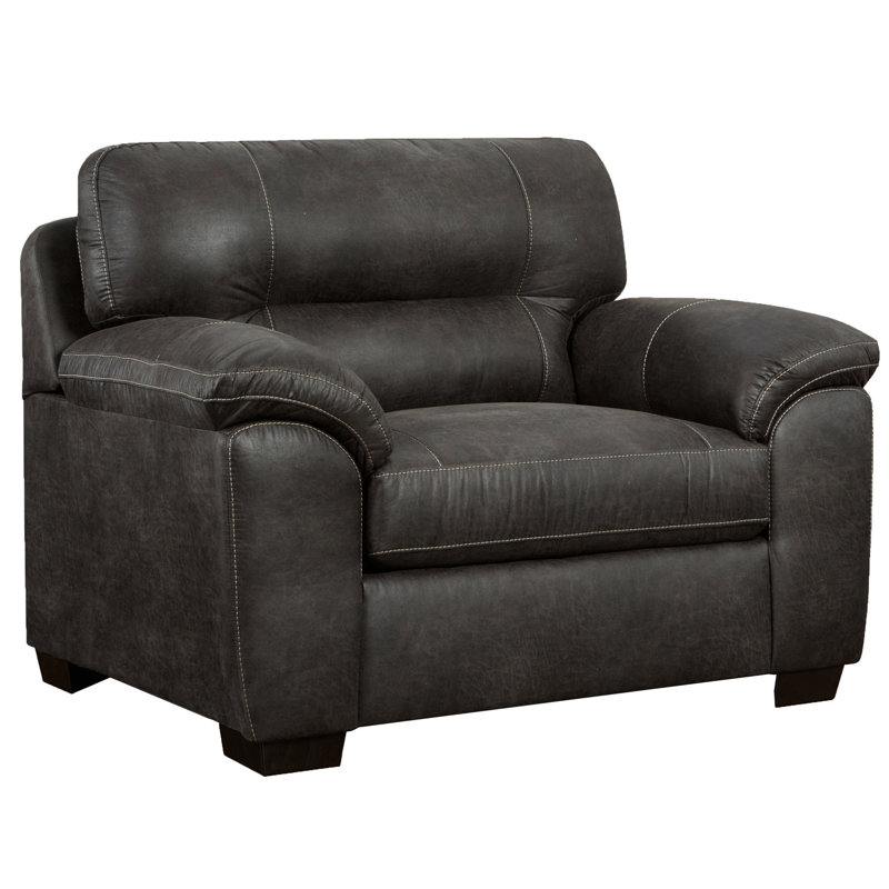 Chaise contemporaine en bois de frêne - et siège confortable avec accoudoirs coussinés en tissu, couleur mousse haute confort